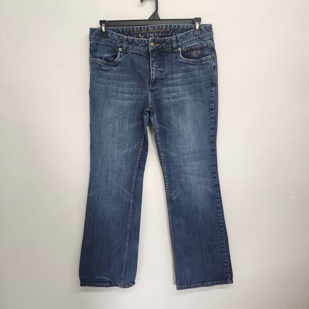 Harley Davidson Jeans Size 12 Mid Rise Boot Med Wash